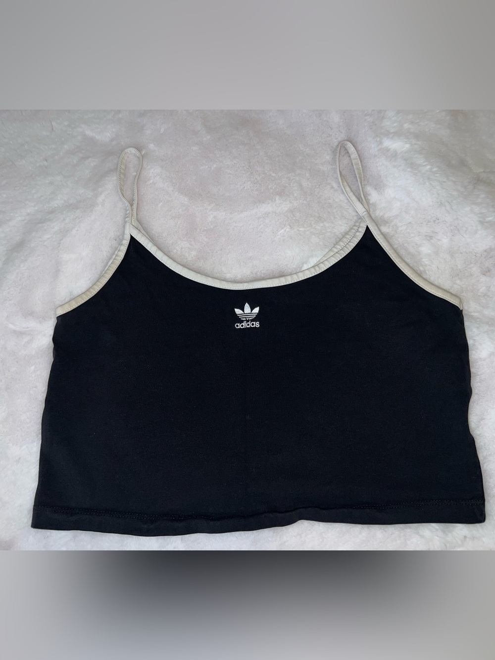 adidas Black Crop Cami with Trim